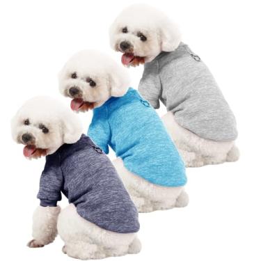 Imagem de MOIRIG Suéter para cães, suéteres para cães pequenos, pacote com 2, 3 roupas quentes e macias para animais de estimação para filhotes, gatos médios e grandes, cães meninas ou meninos, camisa de