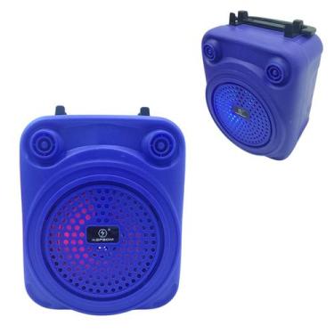 Imagem de Caixinha De Som Bluetooth Led Rgb 10w Ka-9112 - Kapbom, Azul