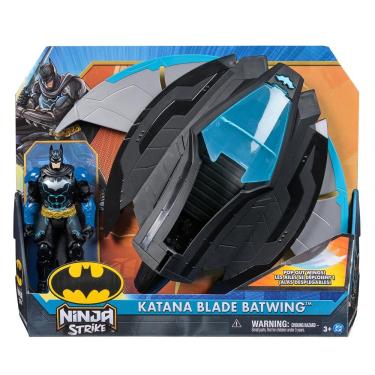 Imagem de Batwing Ninja Retratil Atirador 30cm Com Boneco Batman 15cm