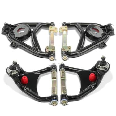 Imagem de A-Premium Kit de braço de controle tubular superior e inferior dianteiro resistente, com junta esférica e bucha, compatível com - 1955-1957 - Chevrolet - Bel Air & One-Fifty Series e Two-Ten Series