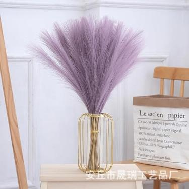 Imagem de kit 20 Flores artificiais de junco, rabo de cão e junco decorativo para arranjos florais(Violeta,Aproximadamente 53 cm)
