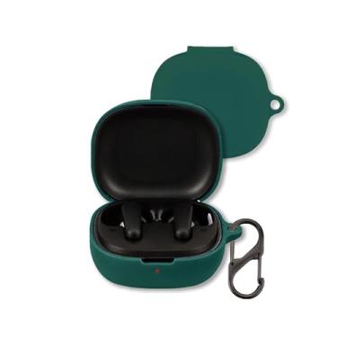 Imagem de Capa para fones de ouvido Anker Soundcore P20i/R50i, capa protetora de silicone macio à prova de choque com mosquetão (verde escuro)