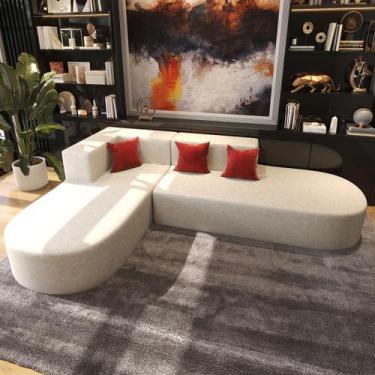 Imagem de Sofá Curvo Feijão Orgânico 3 Lugares  Decoração Moderna e Conforto Exc