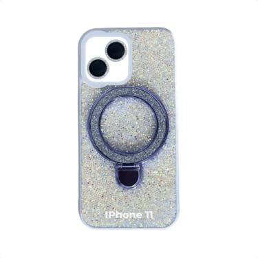 Imagem de Case Capa Capinha Party Com Suporte Para iPhone Brilhante Preto para iPhone (Azul, iPhone 11)