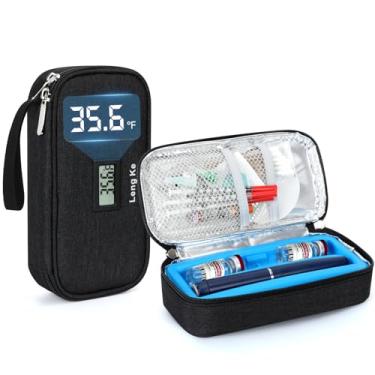 Imagem de YOUSHARES Estojo de viagem refrigerador de insulina para caneta e frascos, bolsa de resfriamento de medicamentos para diabéticos com protetor de tijolo de gelo, organizador de transporte refrigerado