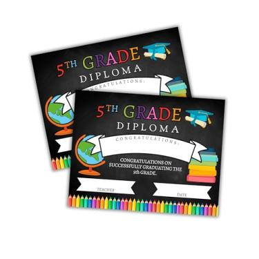 Imagem de Fifth 5th Grade Diploma Graduation Awards 30pk 21,6 x 28 cm Lousa Lousa Fim do Ano Prêmios Superlativos Cerimônia Escolar Elementar