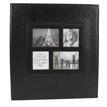 Imagem de Zhjvihx Álbum de Fotos PU, Portátil Recorde de Lembranças Preciosas, álbum de Inserção de Artesanato Requintado para Aniversário (Preto)