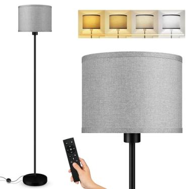 Imagem de Lâmpadas de chão para sala de estar, luminária de chão regulável contínua com controle remoto, 2700K-6500K cores temperatura e brilho ajustáveis, 10W/1200LM lâmpada de piso de LED cinza, lâmpada de pé