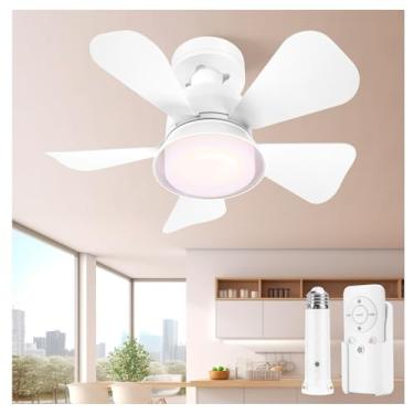 Imagem de NBKLS Ventiladores de teto com luzes, ventiladores de teto de baixo perfil com luzes e controle remoto, 54 lâmpadas LED ventilador de teto externo com luz, 3 velocidades de vento ventilador de teto
