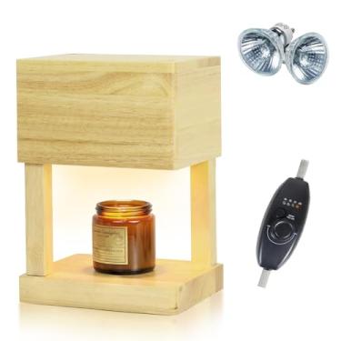 Imagem de LALISU Lanterna de aquecedor de velas para derretimento de vela de cima para baixo, lâmpada de vela com temporizador e regulador de intensidade para derretimento de cera, derretimento elétrico de vela