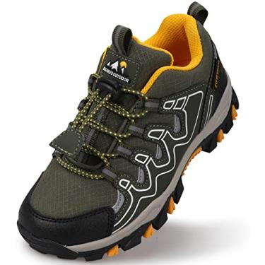 Imagem de UOVO Tênis De Caminhada Para Meninos, Corrida À Prova D'Água Trilha, Da Moda, Respirável, Leve, Esportivo Ao Ar Livre, Cáqui, Amarelo, 11