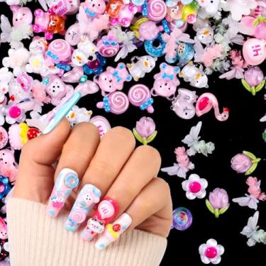 Imagem de Encantos de unhas 3D fofos golfinho abacaxi comida panda dinossauro caracol desenhos animados mistura de joias para design de arte de unhas DIY artesanato acessórios decorações (180)