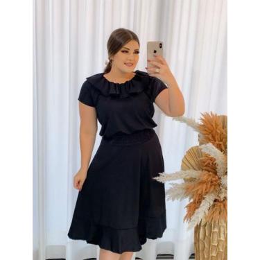 Imagem de Vestido Mullet Moda Evangélica Feminina - Miss Flower, Preto, Unico