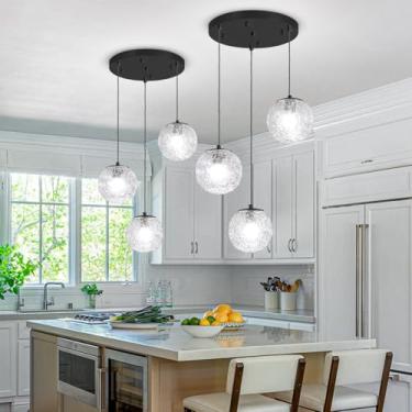 Imagem de ABTTOI Globe Pendente Lustre Globo Moderno Lustre de Vidro Meados do Século 3 Luzes Pingente de Vidro Iluminação para Cozinha Ilha Hall Corredor Sala de Jantar