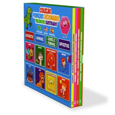 Imagem de Livro - Coleção Primeiro Dicionário Trilíngue Ilustrado - Box com 4 Li