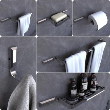 Imagem de Kit Acessórios Para Banheiro Cromado Empire 6 peças - MetalCromo