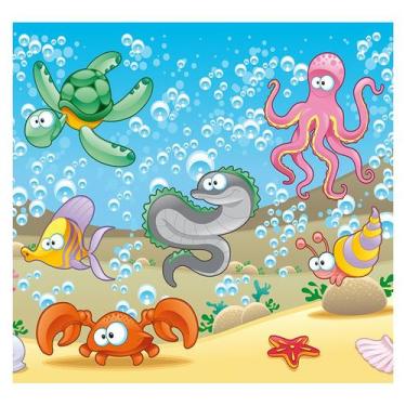 Imagem de Papel de Parede Adesivo Infantil Fundo do Mar Quarto Criança - 673pcp 