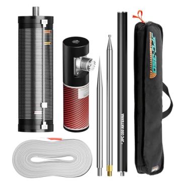 Imagem de Antena vertical JPC-350 HF para rádio amador 80-6 metros, antena de rádio HF portátil 100W 7MHz-50MHz 8 bandas com regulador de deslizamento atualizado, adequado para campo/emergência/treinamento