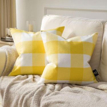 Imagem de Capa de travesseiro Phantoscope Gingham Buffalo Check Plaid x2 45cm