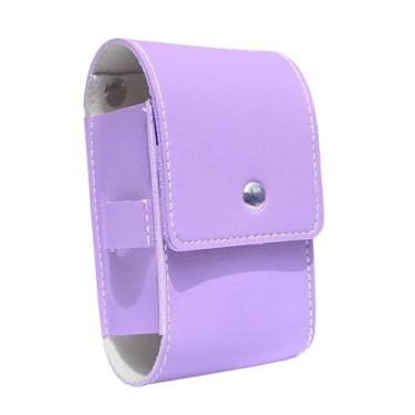 Imagem de Fenteer Estojo para telêmetro de golfe, bolsa de transporte compacta de couro PU, acessório essencial para golfe, armazenamento multifuncional de bolas, Roxo