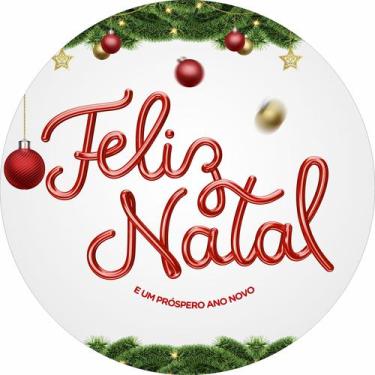 Imagem de Painel de Lona Redondo Feliz natal e um Próspero Ano Novo Pisca-Pisca 