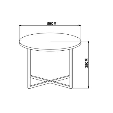 Imagem de Mesa de Centro Média Estilo Industrial Base Metálica Preto