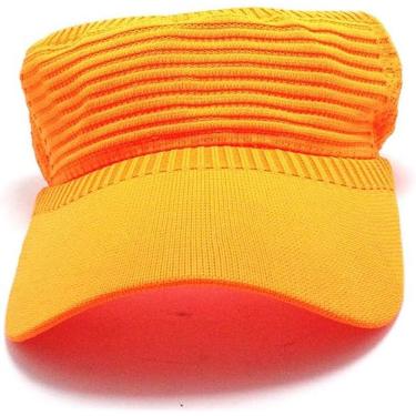 Imagem de Viseira De Praia Feminina Boné Com Proteção Solar Aba Longa Laranja