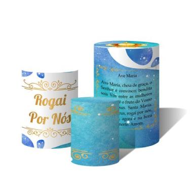 Imagem de Trio de Capas Cilíndricas Versátil Nossa Senhora Aparecida Aquarela Or