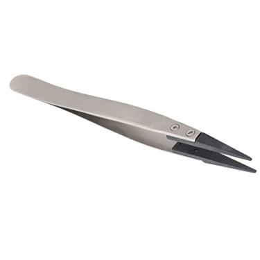 Imagem de Ymiko Tweezers de Precisão, Pinças Pontiagudas de Aço Inoxidável para Artesanato Antiestático Antiestático Tweezers de Ponta Intercambiável Curvada para Reparo Eletrônico