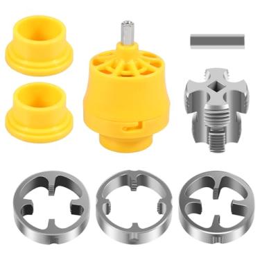 Imagem de Ferramenta de fabricação de rosca de PVC, kit de ferramentas de encanamento com vários tamanhos de molde, molde redondo de tubo de plástico, rosqueador de tubo de PVC com 3 matrizes, 1/5.1 cm, 3/10.2