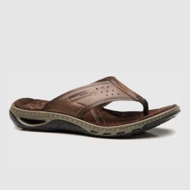 Imagem de Chinelo Pegada Masculino em Couro Pinhão 131663-02-Masculino