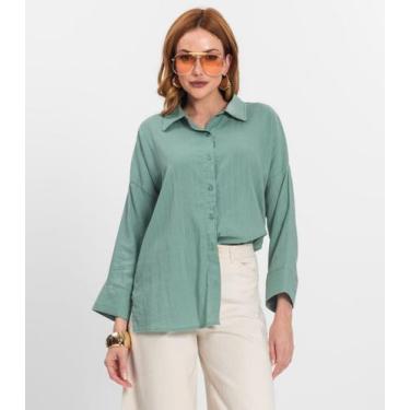 Imagem de Camisa Feminina Manga Longa Endless Verde, G, Verde