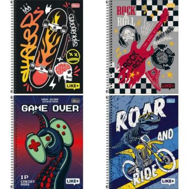 Imagem de Caderno 10X1 Capa Dura Like+ 200 Folhas Masculino PCT.C/04 - Tilibra