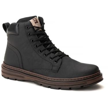 Imagem de Bota Coturno Masculino com Zíper e Solado Resistente Design Moderno Trabalho Casual (Preto, Padrão, BR, Adulto, Numérico, 41)