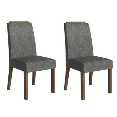 Imagem de Kit 2 Cadeiras de Jantar 4255 com Espaldar Rustic/Silver Madesa, Rusti