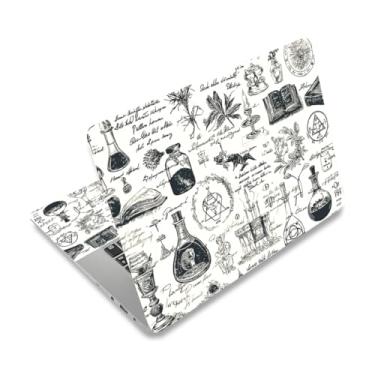 Imagem de PLIGREAT Adesivo para laptop de 12 a 15 polegadas, vintage, notas herbais, adesivo, adesivo, decalque, universal, removível, vinil, notebook, arte, protetor, netbook, policarbonato, 3 peças