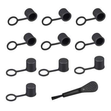 Imagem de 20 peças BNC plugues de proteção antipoeira BNC protetores de silicone tampa da porta tampão plugues antipoeira preto