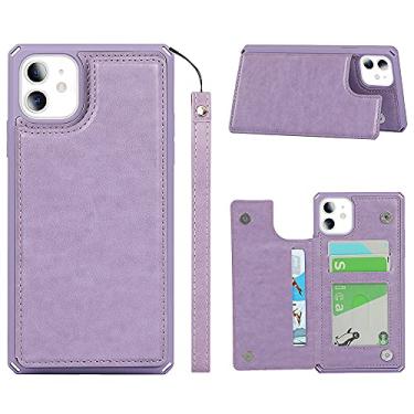 Imagem de ShunJieTech Capa para iPhone 11, capa protetora à prova de choque com alça (6,1 polegadas), roxo