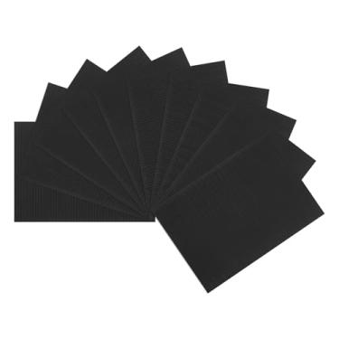 Imagem de uxcell 10 folhas de papel de papelão ondulado, preto, 35,5 x 25,4 cm, para projetos de artesanato e bricolage