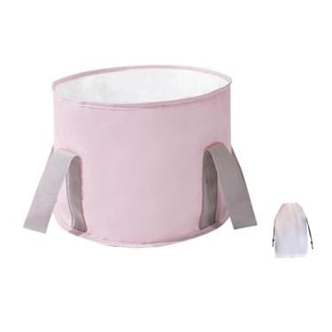 Imagem de oshhni Banheira dobrável para pés, balde para banho de pés para mulheres e homens, bacia resistente para pedicure e imersão de pés para uso doméstico, Rosa, S