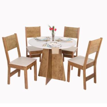 Imagem de Conjunto Mesa Redonda Paraty 4 Cadeiras - São Carlos - Moveis Sao Carl