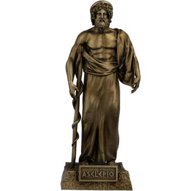 Imagem de Estátua Asclépio - Esculápio Deus Grego da Medicina - Versão 2 (Cor Ouro Velho)