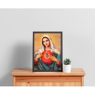 Imagem de Quadro com Moldura Religioso Imaculado Coração de Maria - Core Decore,