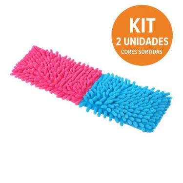 Imagem de Kit 2 Refil Rodo Mop Esfregão Microfibra Tira Pó Cor:SORTIDA - Elite I