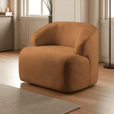 Imagem de Poltrona Luxo Madeira Maciça Eucalipto Noah Caramelo