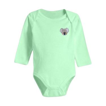 Imagem de Body Bordado Bebê Manga Longa 100% Algodão Macio e Delicado - Koala Ba
