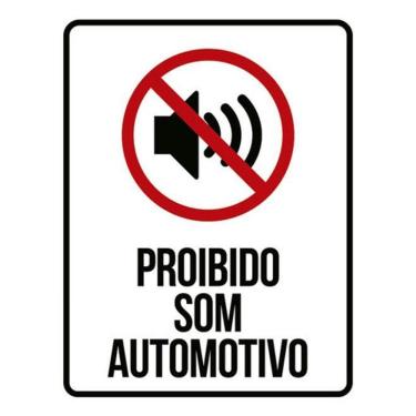 Imagem de Kit 5 Placas Proibido Som Automativo Ícone 36X46