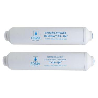 Imagem de Kit Refil Alcalinizante + Carvão em Linha 1/4 para Filtros - Fdma Filt