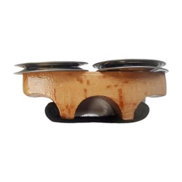 Imagem de MotiveTech Pandeiro de Dedo, Tamborim de Mão, Sinos de Percussão de Mão, Acessório Musical Ergonômico de Madeira para Crianças E Adultos, Festa KTV, Marrom