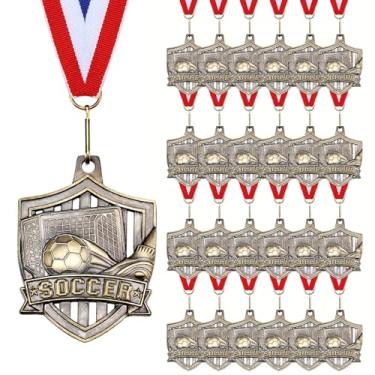 Imagem de Cunno 24 medalhas de futebol para prêmio 5 cm ouro esportes troféu grande vencedor equipe participação medalhas para times de futebol torneios presente liga escola prêmios